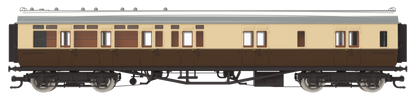 4P-021-504 GWR Corridor Toplight 1947 Chocolate & Cream Great Western Brake Third LH 3766