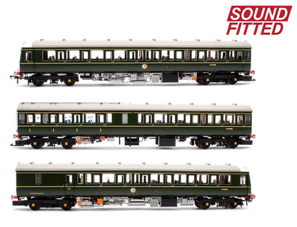 Class 117 3-Car DMU R334 BR Green (Small Yellow Panels) - DCC Sound