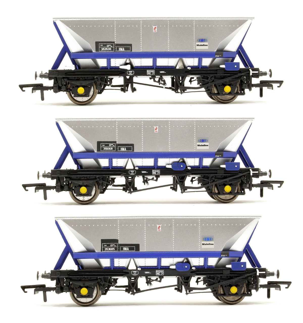 Pre-Owned Set of 3 HMA MGR Hopper Wagons - Mainline Blue - Pack 1