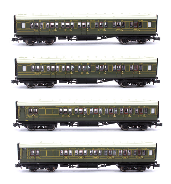 Maunsell High Window 4 coach Set Lined Olive Green Set # 193