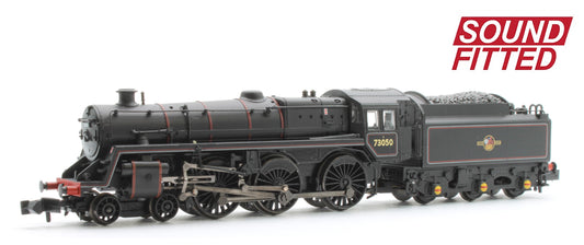 BR Standard 5MT with BR1 Tender 73050 BR Lined Black (Late Crest) - DCC Sound