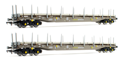 Pre-Owned Cargowaggon IGA Bogie Flat RailAdventure Barrier Set (2) with concrete panel weights