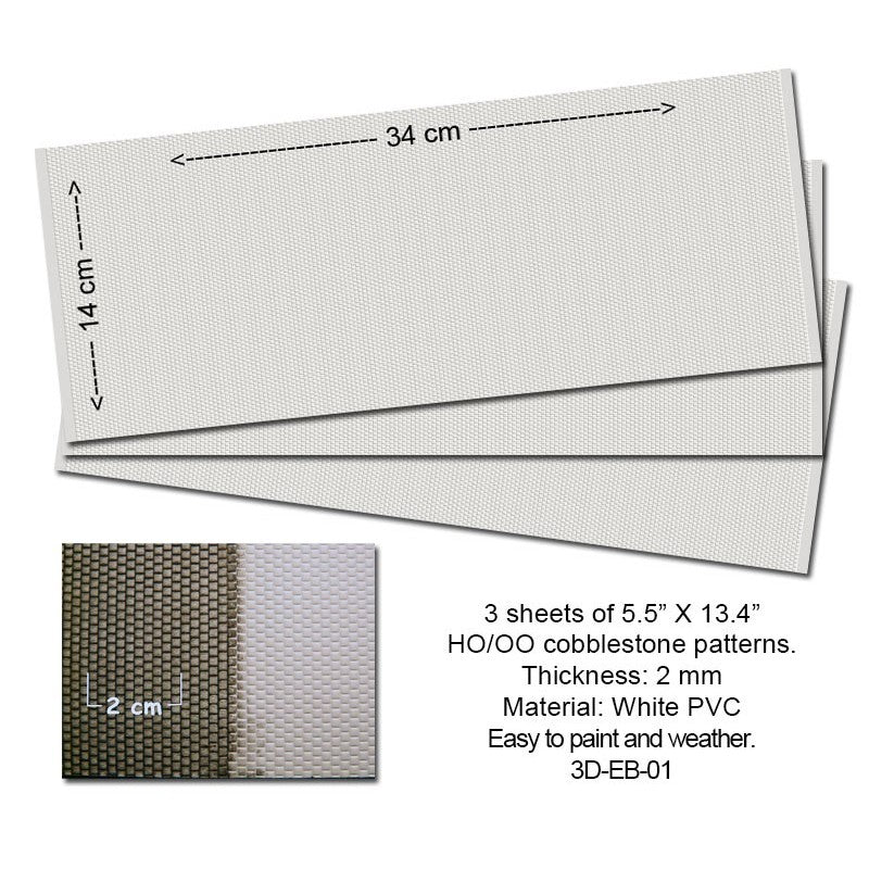 Embossed PVC Sheets (Cobblestone) 3 pcs.