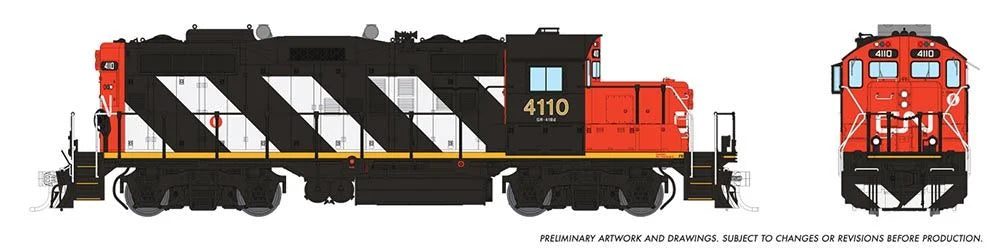 HO GP9rm CN - Stripes #4110 Diesel Locomotive - DCC Sound