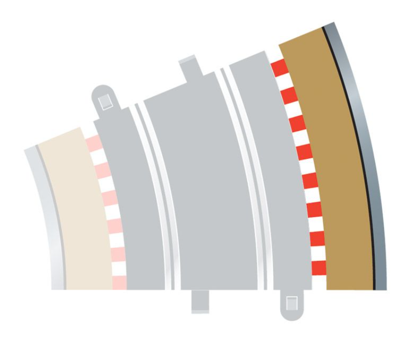 Radius 3 Curve Outer Borders 22.5° x 4