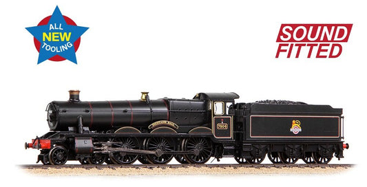 GWR 'Modified Hall' 7904 'Fountains Hall' BR Lined Black (Early Emblem) Steam Locomotive - DCC Sound