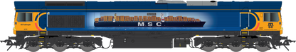 Class 66 709 GBRF Sorrento MSC Livery Diesel Locomotive - DCC Deluxe Sound Fitted