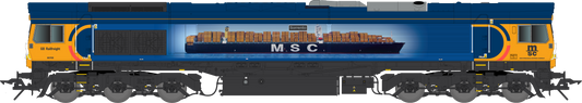 Class 66 709 GBRF Sorrento MSC Livery Diesel Locomotive - DCC Deluxe Sound Fitted