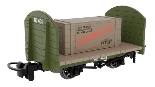 833209 Round Ended Flat - Army Green No.431 (with removable crate)