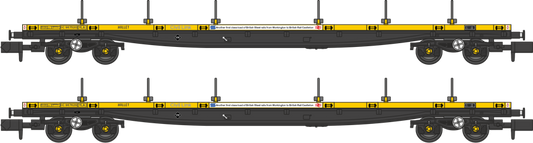 YLA Mullets Departmental Yellow Civil Link & "Another first class load of British Steel from Workington to British Rail Castleton" branding No. DC967520 and DC967629