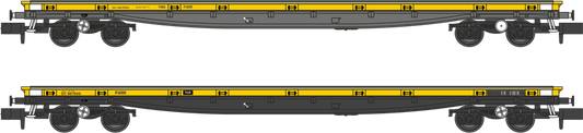 YMA / YQA Parrs Departmental Yellow No. YMA Parr DC967555 (grey underframe) and YQA Parr DC967569 (black underframe) - Twin Pack