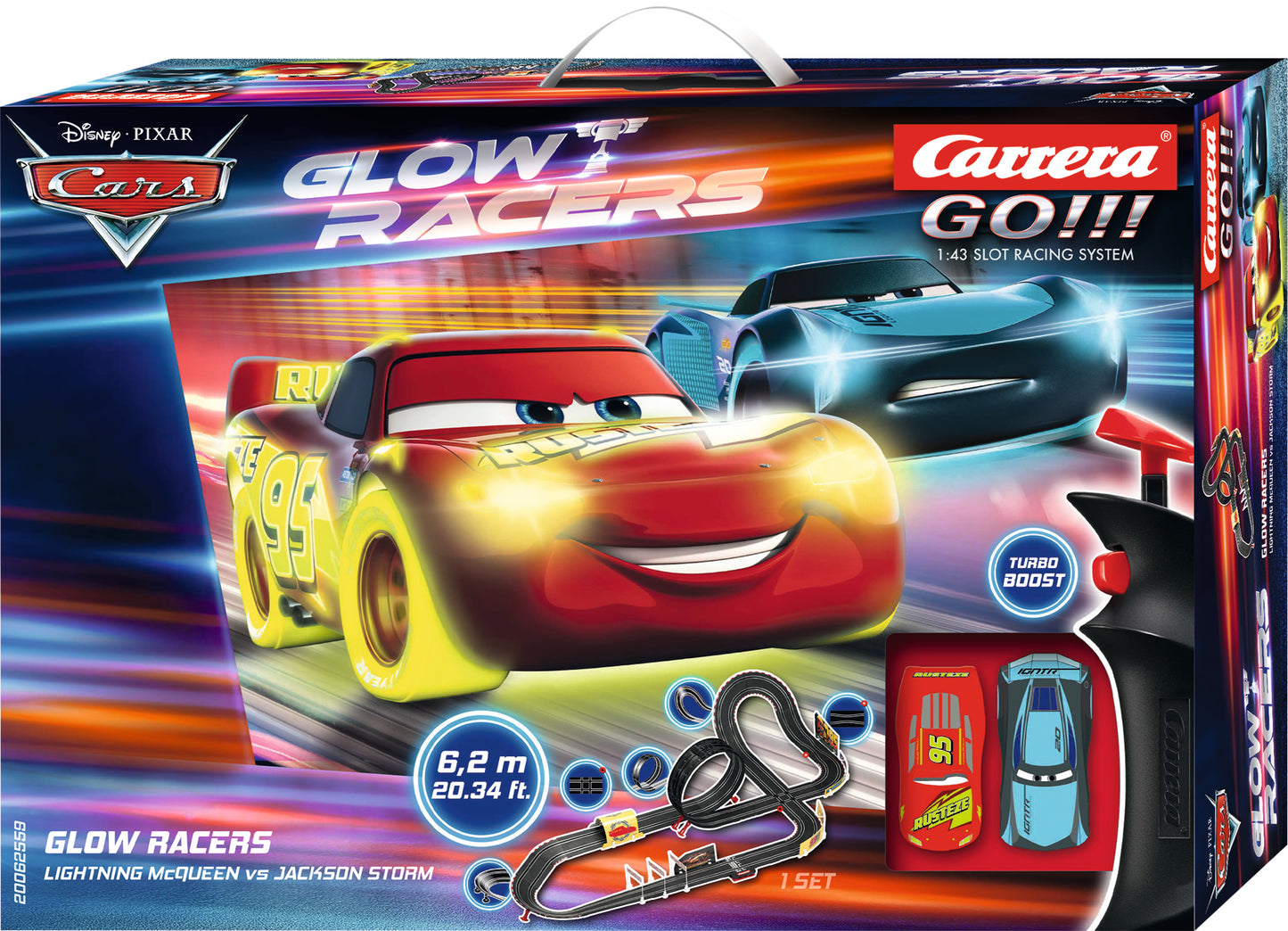 Carrera GO!!! Disney-Pixar Cars™ "Glow Racers" - Slot Racing Set (6.2m)