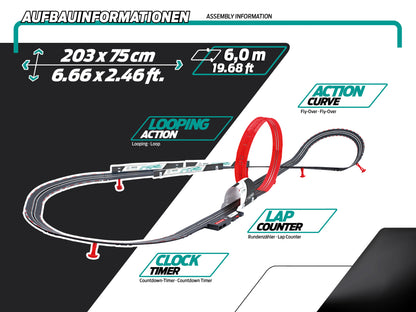 Carrera GO!!! Formula Qualifying - Challenger Single-Lane Racetrack (6.0m) F1 Hamilton