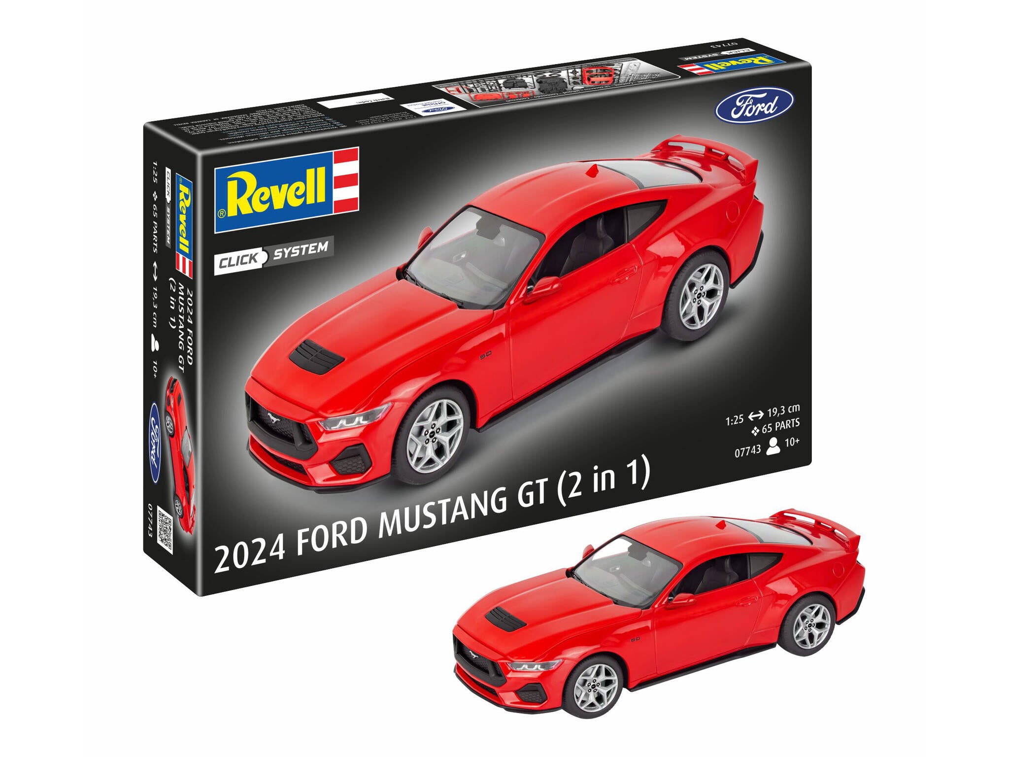 Revell 07743 2024 Ford Mustang GT (easy-click) Model Kit – Rails