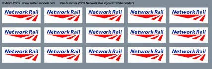 Network Rail logos - White Border (for MPV etc) OO Gauge Waterslide Decals
