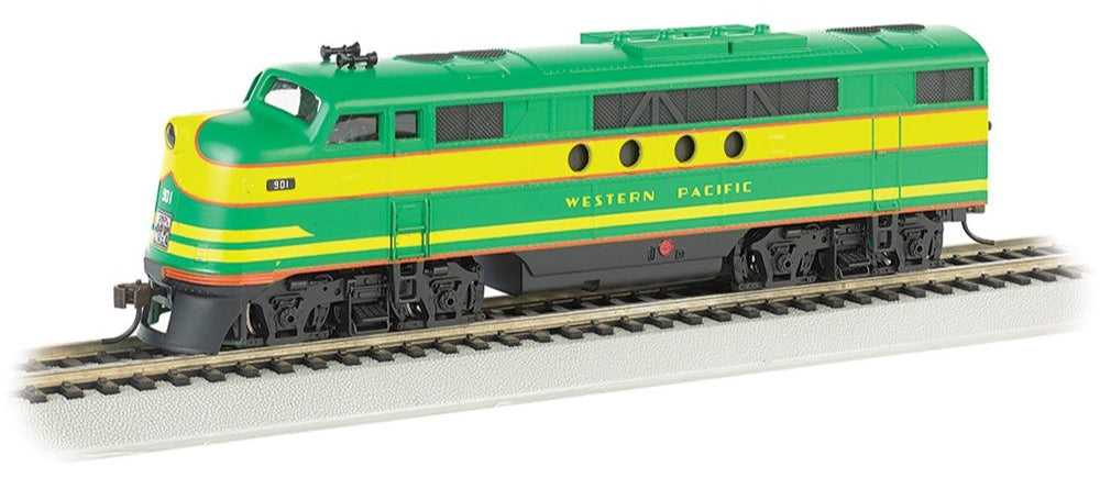FT - Western Pacific (Green & Yellow) Diesel Locomotive - DCC Sound