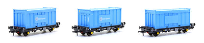 Pre-owned Set of 3 PF012A PFA Container Flat Wagons