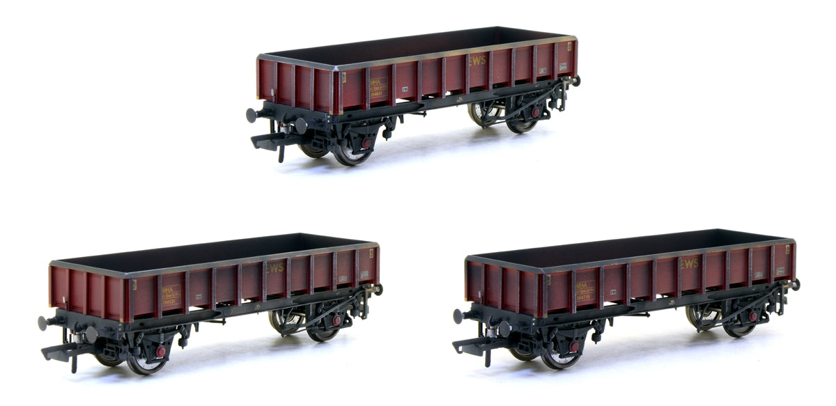 Pre-Owned Set of 3 MHA 33.1 Tonne 2-Axle Ballast/Spoil Box Wagons EWS Livery - Weathered