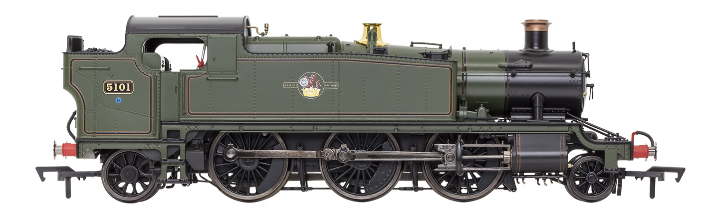 Large Prairie 5101 Lined BR Green Late Crest Steam Locomotive