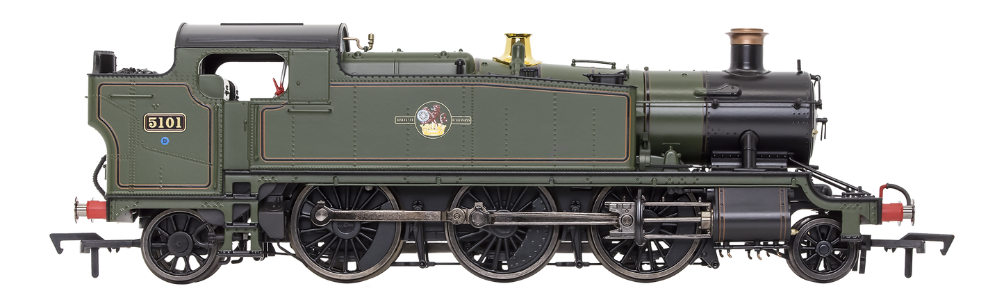 Large Prairie 5101 Lined BR Green Late Crest Steam Locomotive - DCC Sound