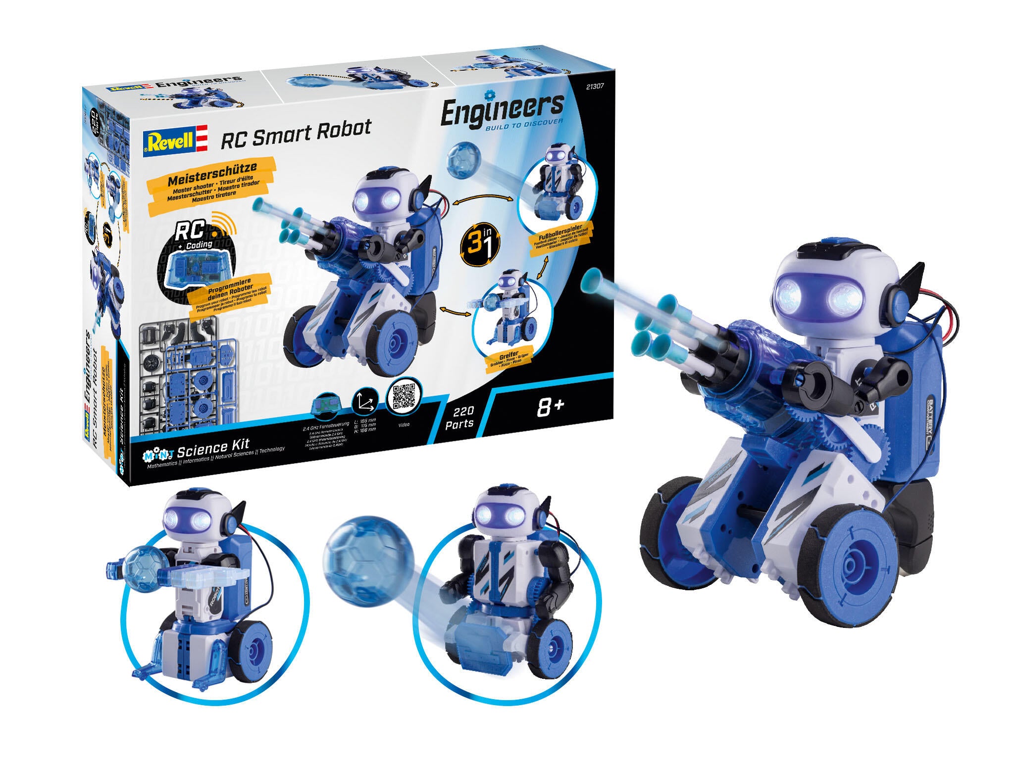 21307 Revell 21307 RC Smart Robot 3in1 Revell Engineers Model Kit – Rails