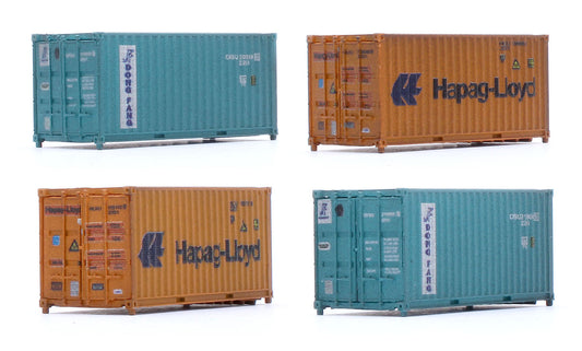 20ft Container Set (2) Hapag-Lloyd/Dong Fang - Weathered