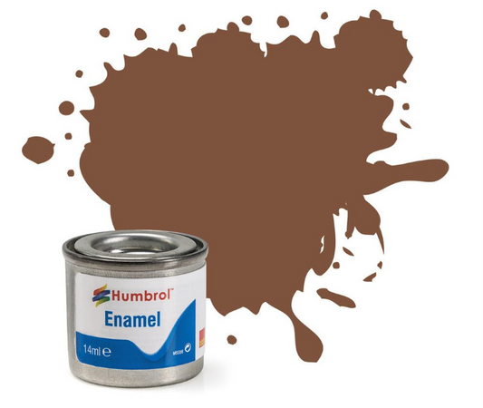 No 186 Brown Matt Enamel Paint (14ml)