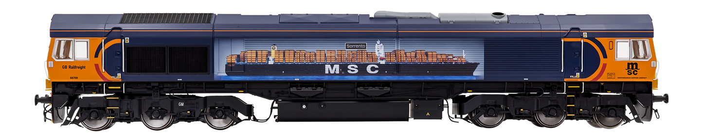 Class 66 709 GBRF Sorrento MSC Livery Diesel Locomotive - DCC Deluxe Sound Fitted