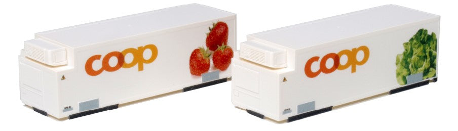 Kato Pre-Owned RhB Coop Refrigerated Container Set (2) – Rails