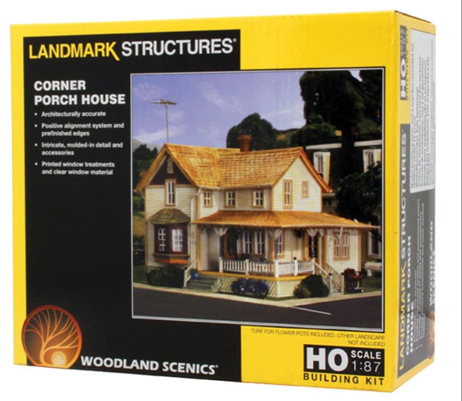 HO Corner Porch House Model Kit
