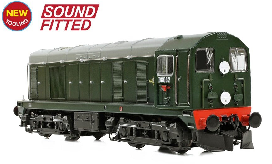 371-030ASF Class 20/0 Disc Headcode & Tablet Catcher D8032 BR Green (Late Crest) Diesel Locomotive - DCC Sound