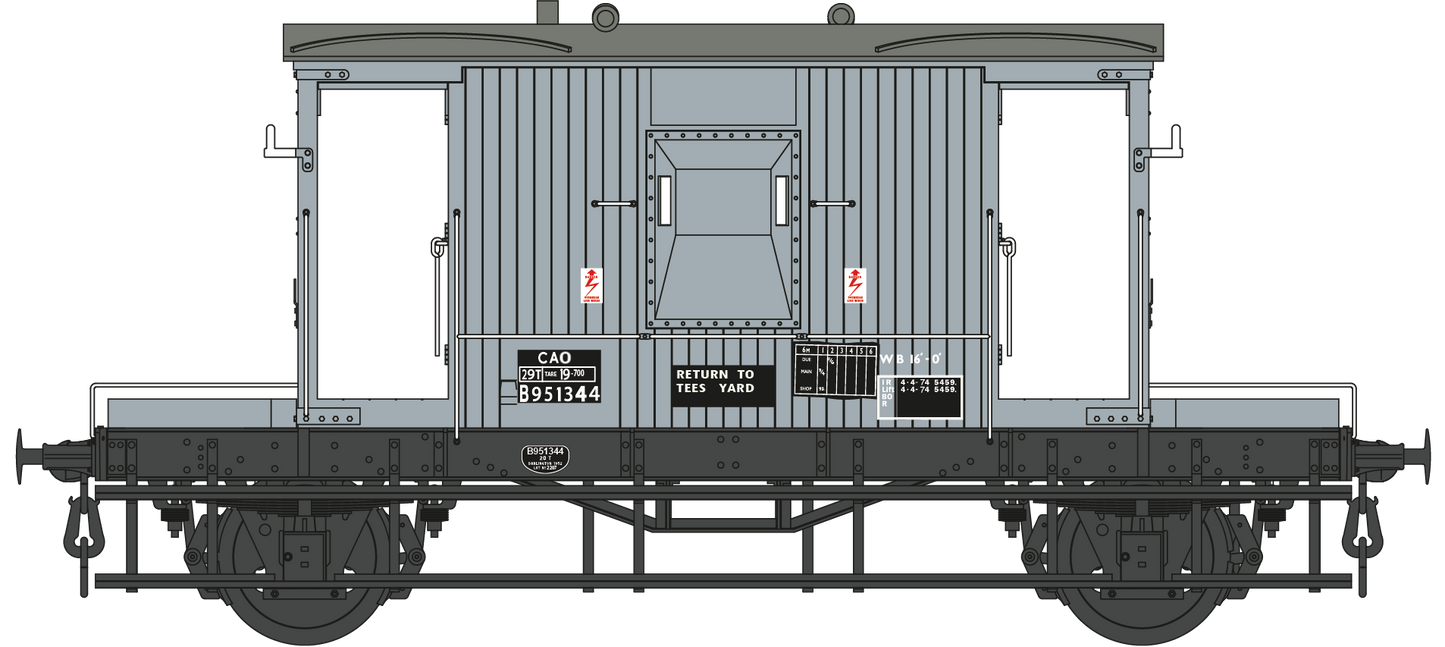 BR 20T Brake Van Diagram 1/504 B951344 BR Grey CAO