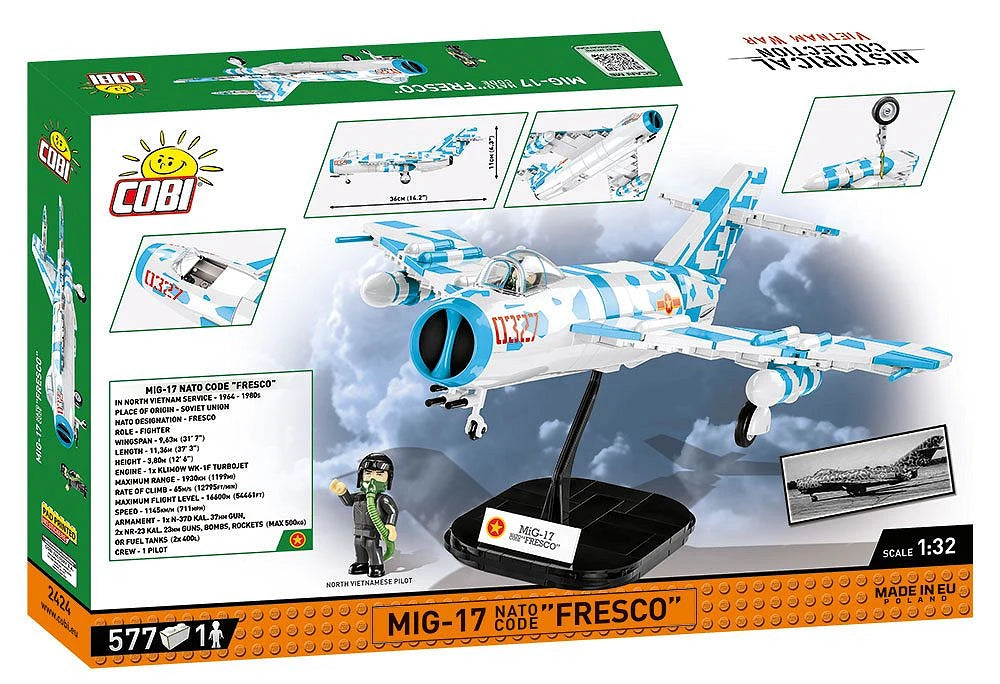 MIG-17 NATO Code F Vietnam War (577 pcs) Model Kit