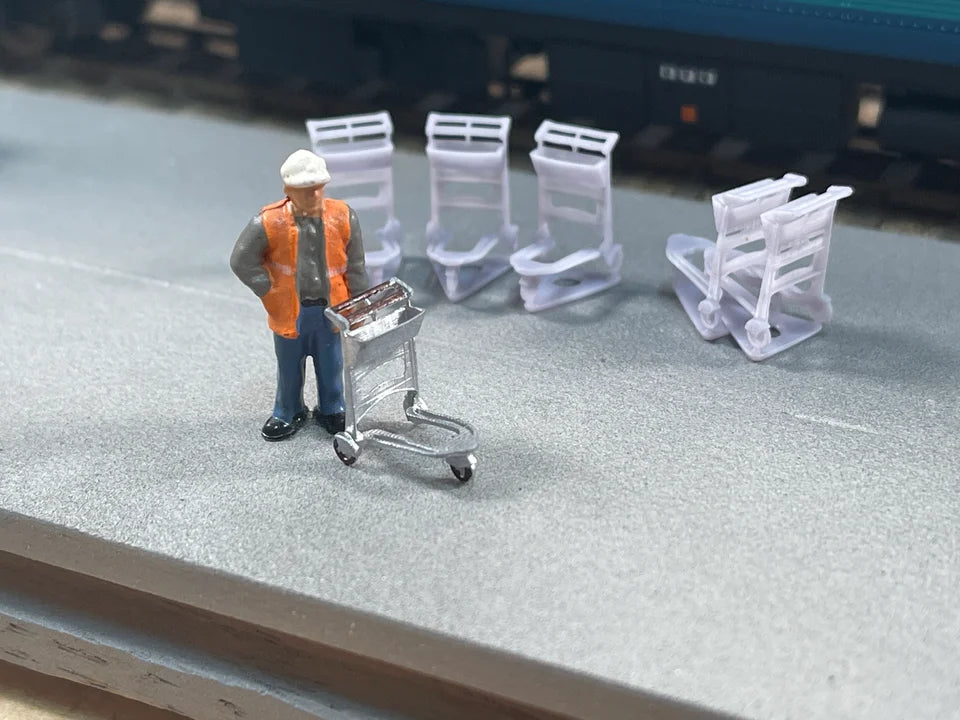 OO Gauge Luggage Trolley (Pack of 6) - Unpainted