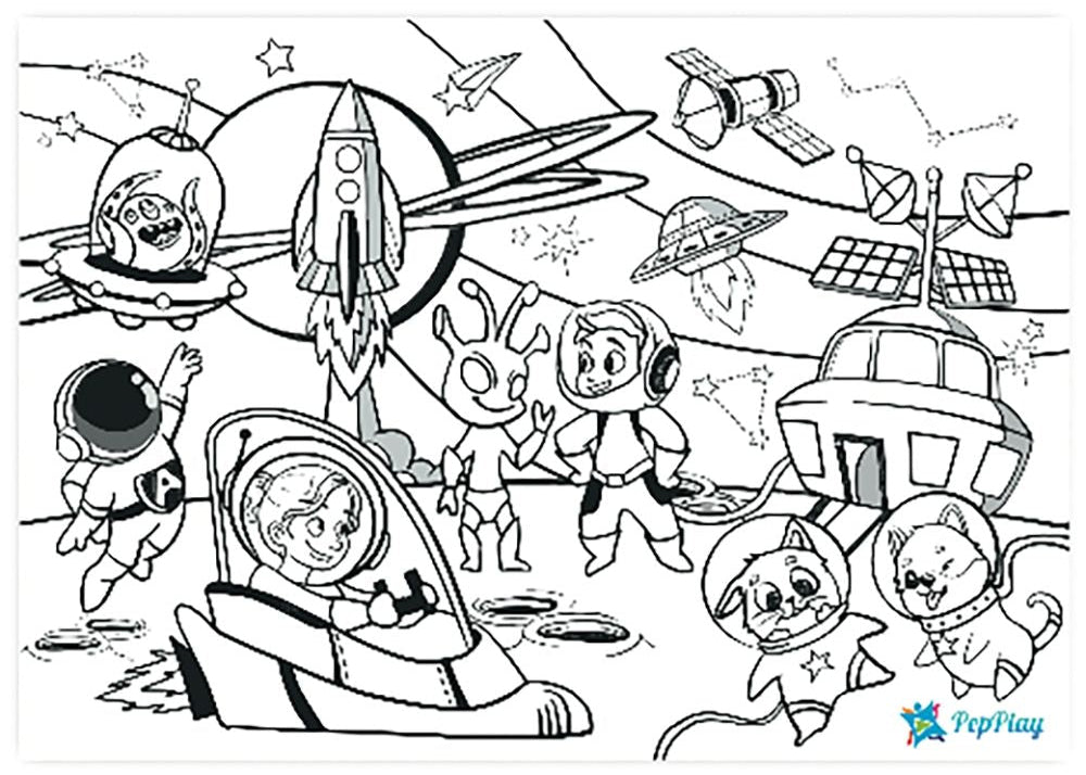 Doodle Placemats Travel Set - Space Series