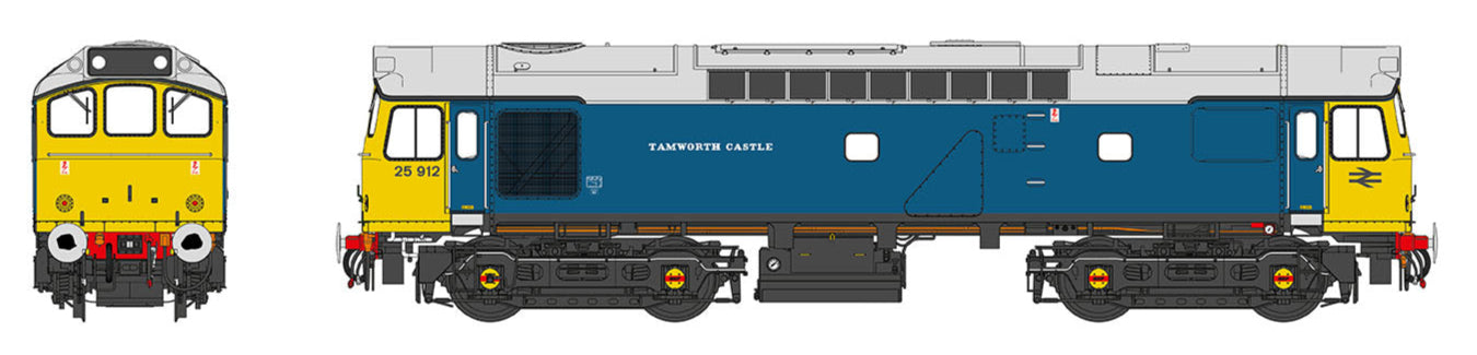 Class 25/3 25912 'Tamworth Castle' BR Blue / Yellow Diesel Locomotive