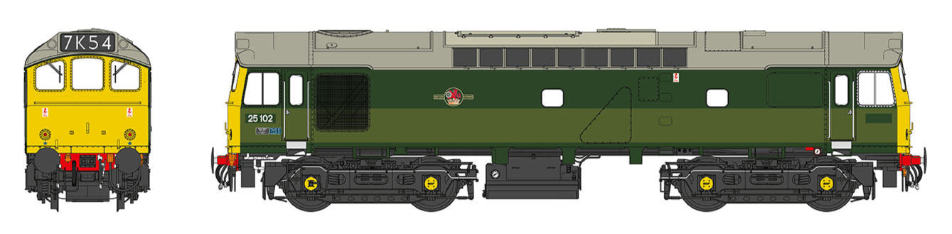 Class 25/3 25102 BR Two Tone Green FYE Diesel Locomotive