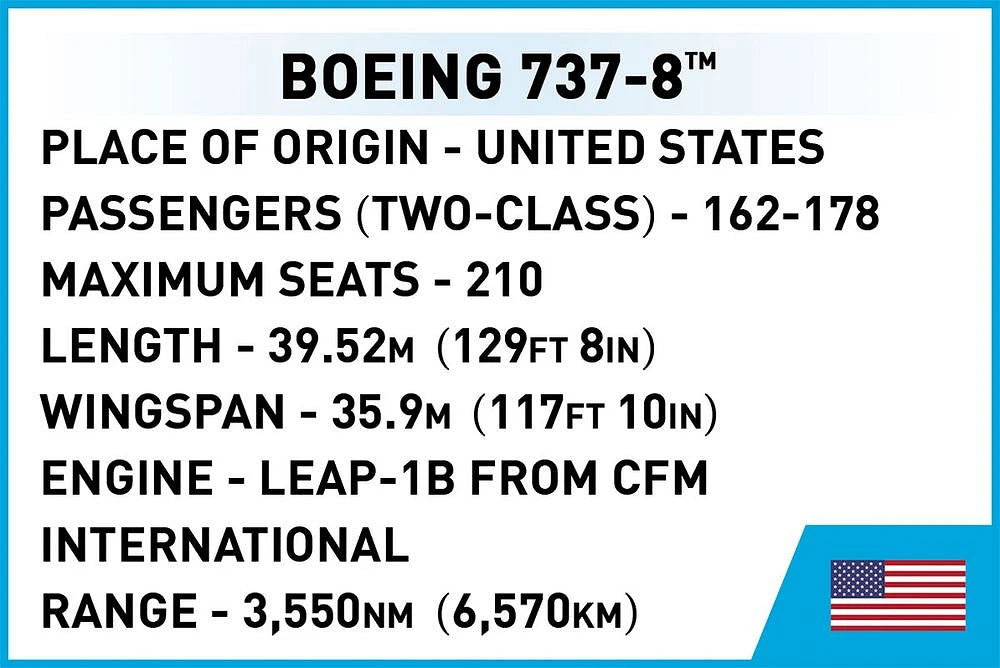 Boeing 737-8 (340 pcs) Model Kit