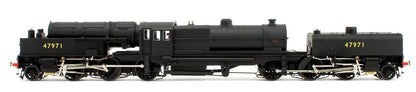 Pre-Owned Beyer Garratt 2-6-0 0-6-2 47971 in BR black with no emblem and revolving coal bunker design