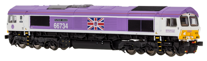 Class 66 66734 Jubilee Pink "Platinum Jubilee" Diesel Locomotive - DCC Sound