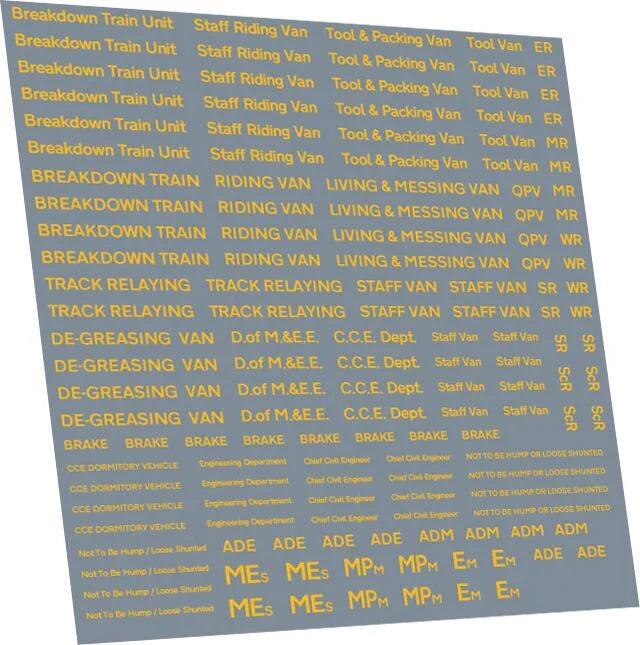 RT-4-2978 RAILTEC 4-2978 Early BR breakdown pack: yellow text
