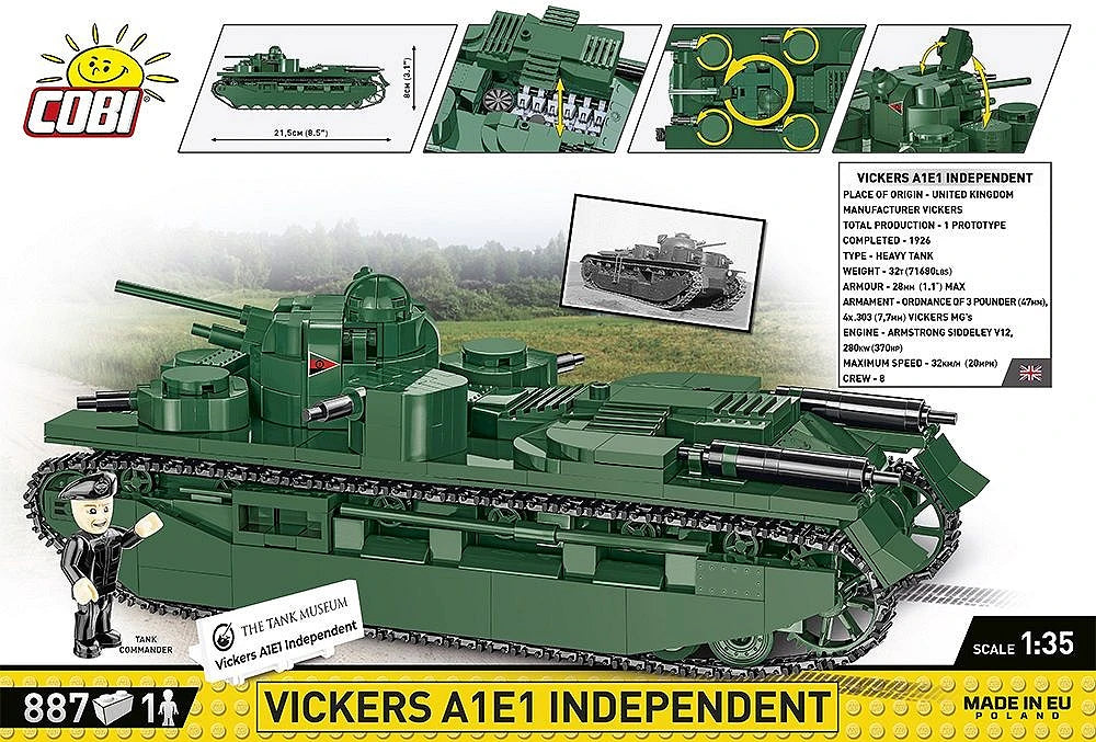 Vickers A1E1 Independent Great War (886 pcs) Model Kit