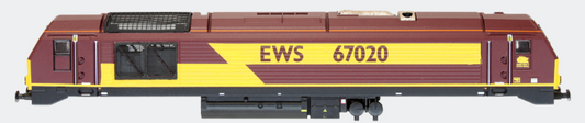 Class 67 EWS Red/Gold 67020 Diesel Locomotive - DCC Fitted