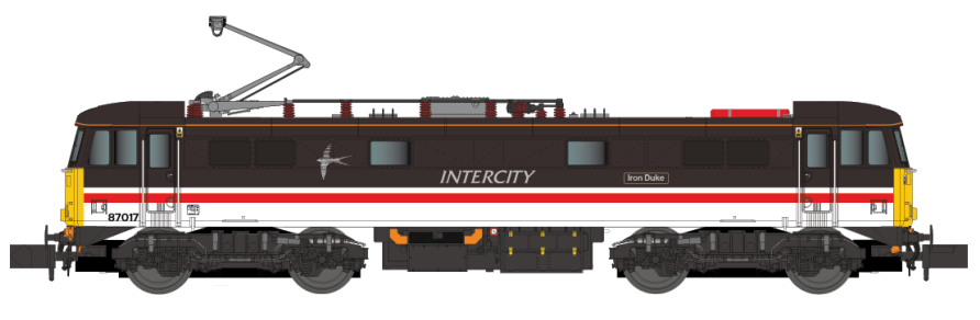 Class 87 Iron Duke 87017 Intercity Swallow Electric Locomotive - DCC Fitted