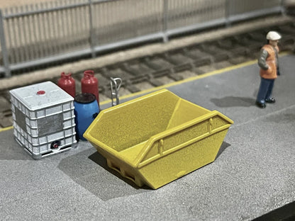 N Gauge Small Skips (Pack of 4) - Unpainted Model Kit