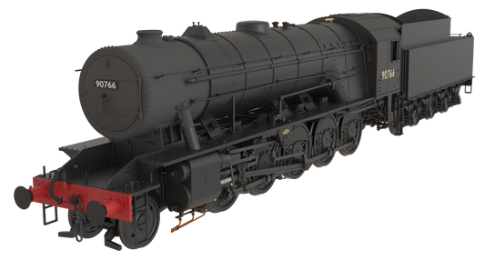 WD Austerity 2-10-0 BR Plain Black No.90766 Steam Locomotive - DCC Sound