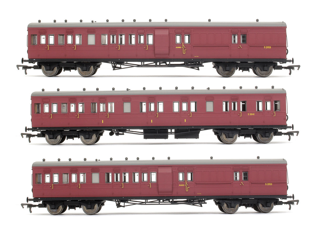 Pre-Owned LSWR Cross Country 3-Coach Pack BR Crimson No. 130
