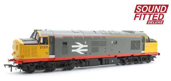 Class 37/0 Centre Headcode 37371 BR Railfeight (Red Stripe) Diesel Locomotive - DCC Sound Deluxe