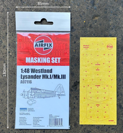 Masking Set - Westland Lysander - 1:48 Scale
