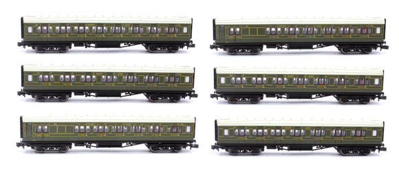 Maunsell High Window 6 coach set Lined Olive Green Set # 456